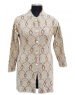 Women Long coat Camel Self design